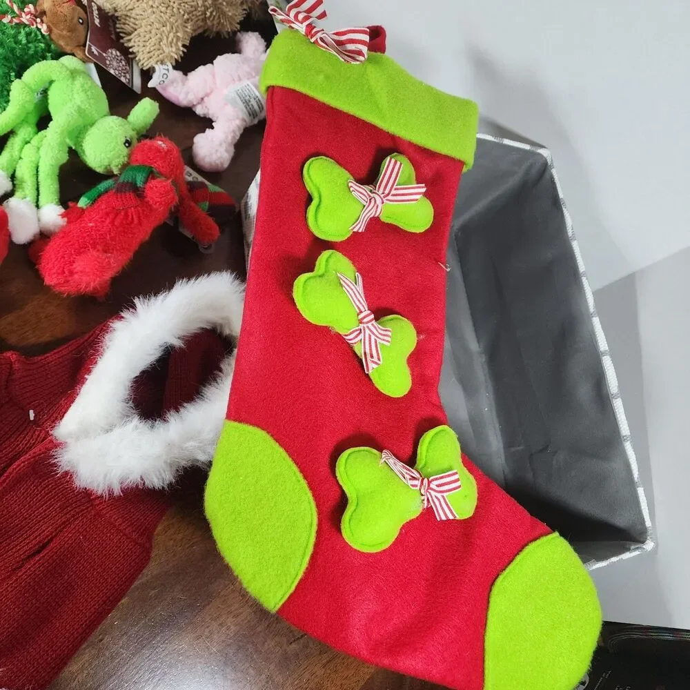 Dog Clothes Size Small & Toys with Storage Bin Lot